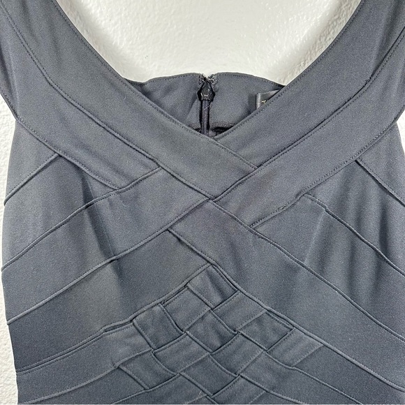 Tadashi Shoji Dress Women's Small Black Bandage Bodcon Stretch Cocktail LBD - Picture 3 of 8